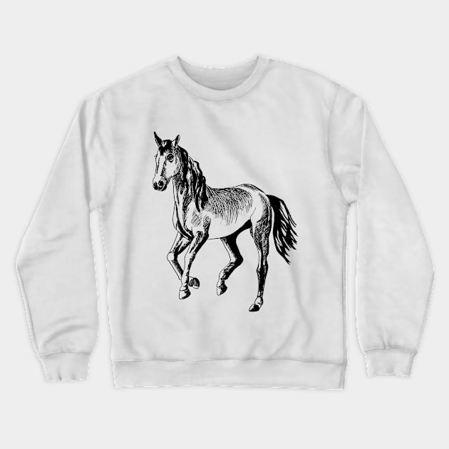 running horse Crewneck Sweatshirt by VicaVeresk
